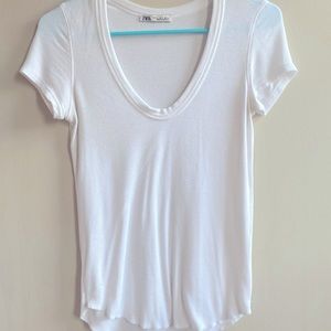 Zara White Tee